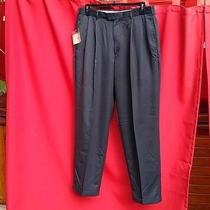 Savane 36 Navy Blue Pleated Cuffed Pants